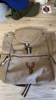 Rucksack Vintage sahara mit Stick Hirschkopf